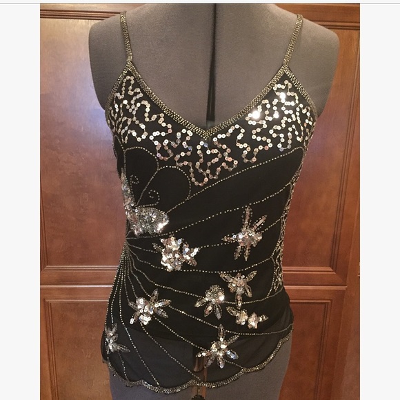 Wild Cut Tops - Sequined tank top